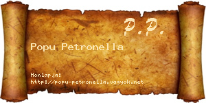Popu Petronella névjegykártya